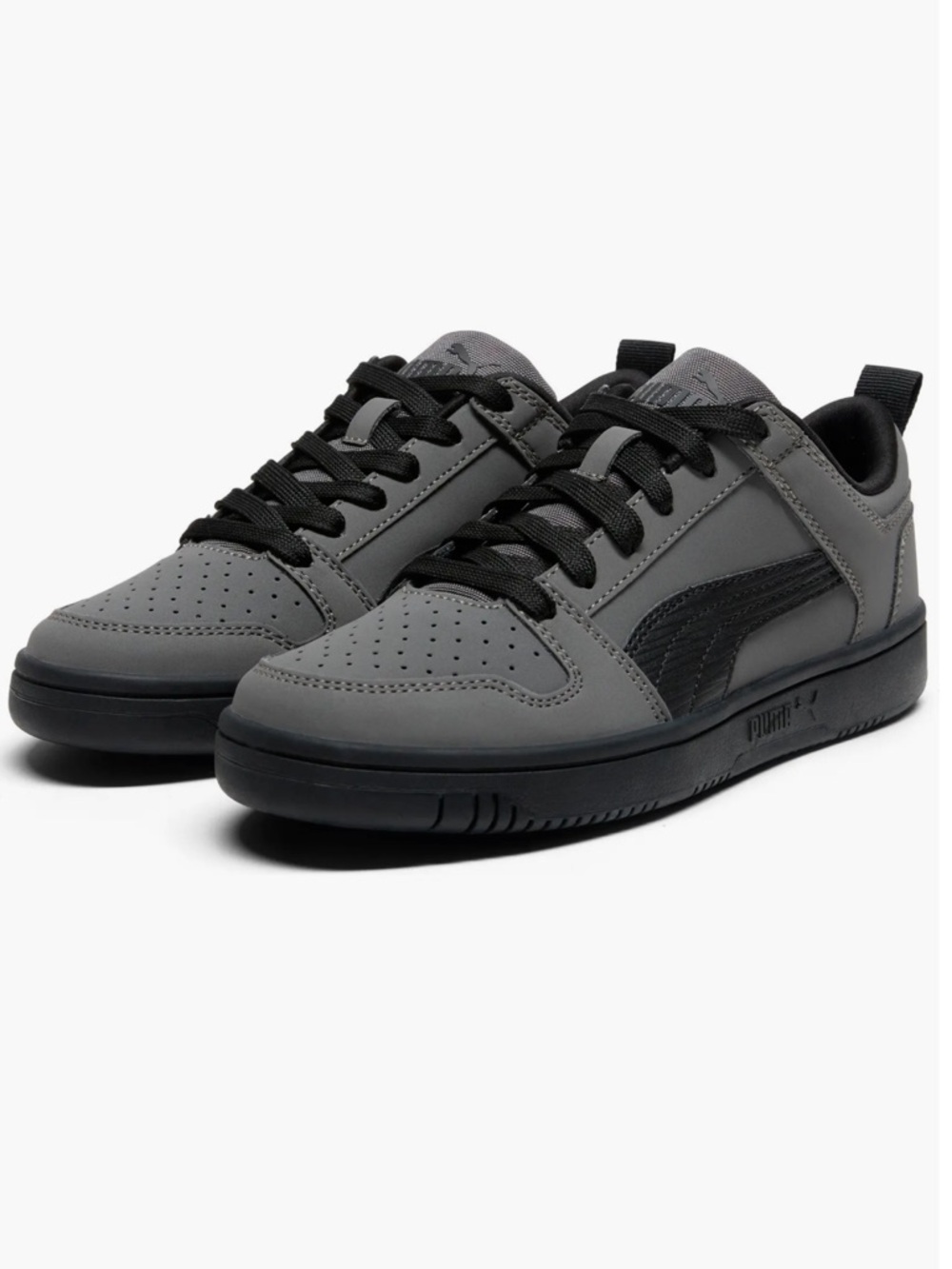 Big Kid's Puma Rebound Layup Lo NBK JR Cool Dark Gray-Black-Black (391772 02)